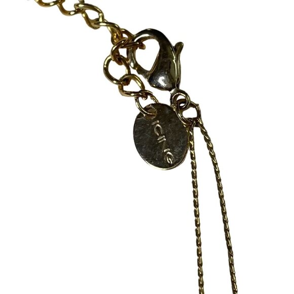 Icing Choker Necklace Brown Stone Pendant Beaded Gold Chain Jewelry u - Picture 3 of 7